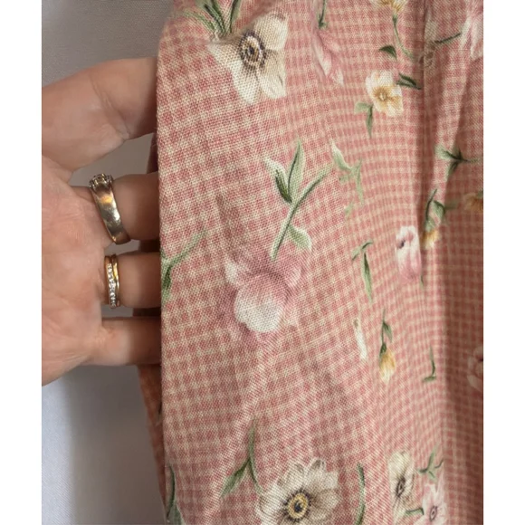 Pendleton Pink Floral Gingham Maxi Prairie Skirt 18 Tall Cottagecore Soft Girl - Picture 5 of 6